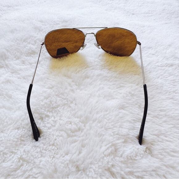 Edward Gold with Silver Rims Polarized Aviator Sunglasses - Picture 11 of 11